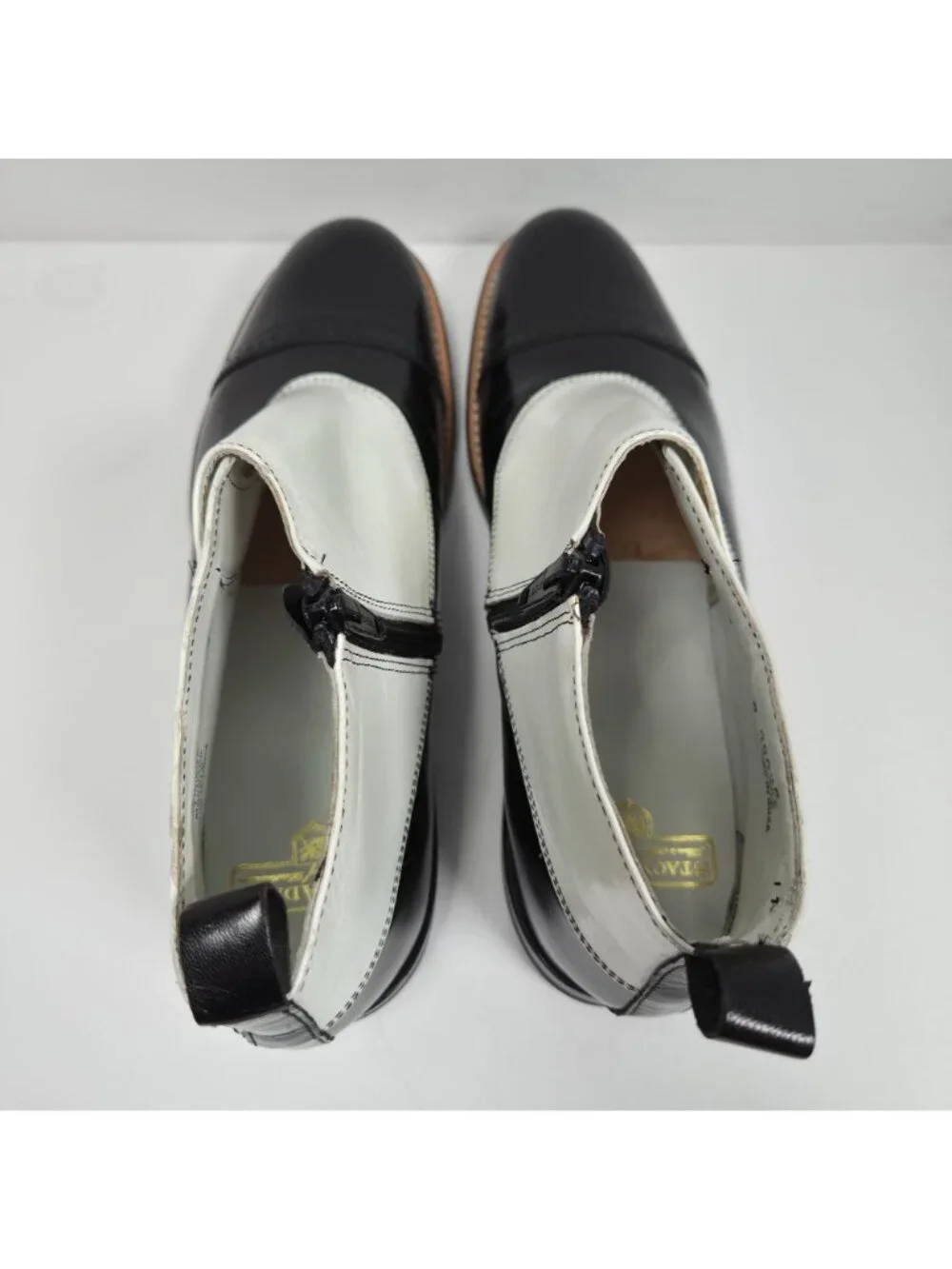 Stacy Adams Madison Men's White Black Leather Ankle Boots US Size 7.5D